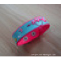 Embossed custom logo red bracelet wristband with snap button